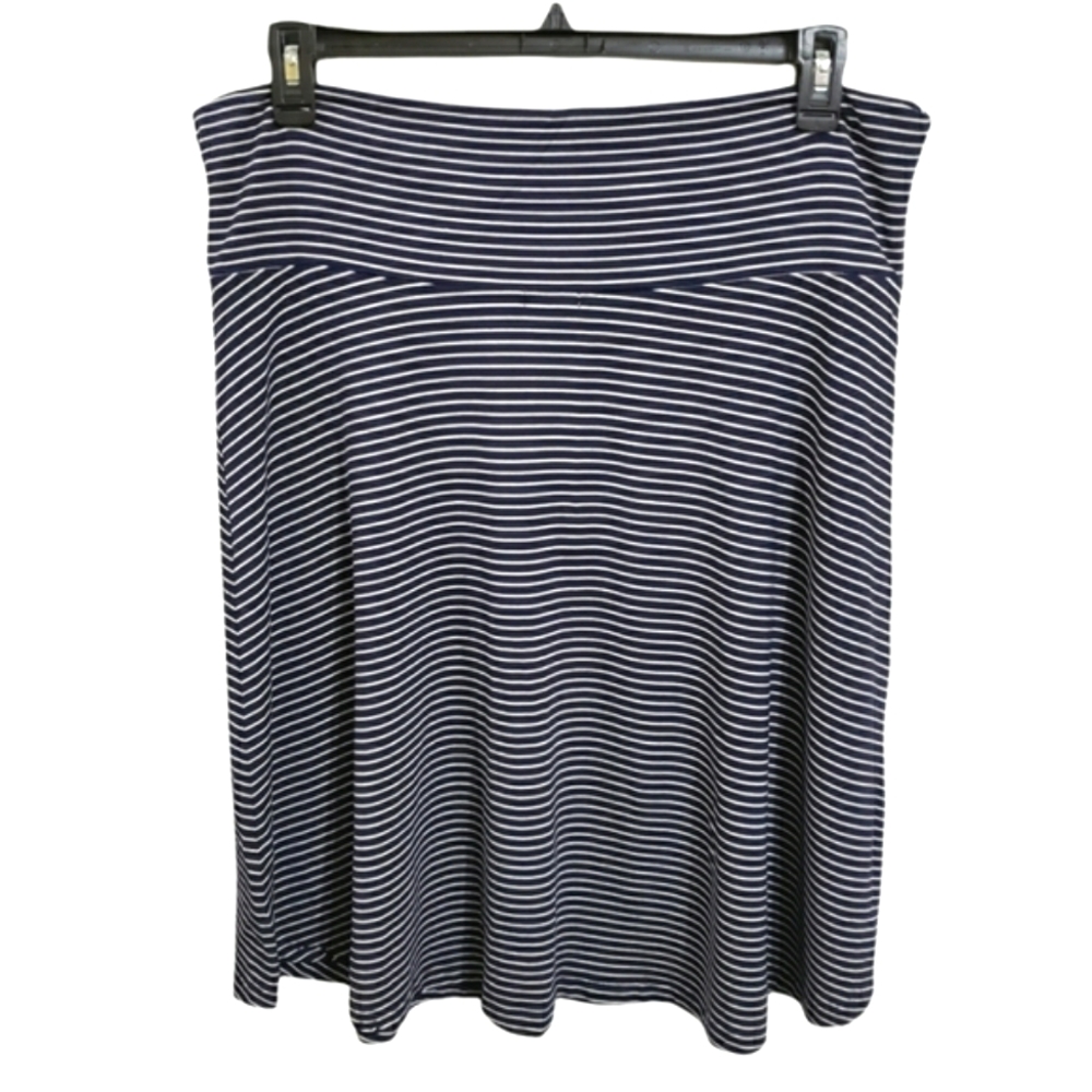 GAP Foldover Navy and White Striped Skirt Women's XL NWT